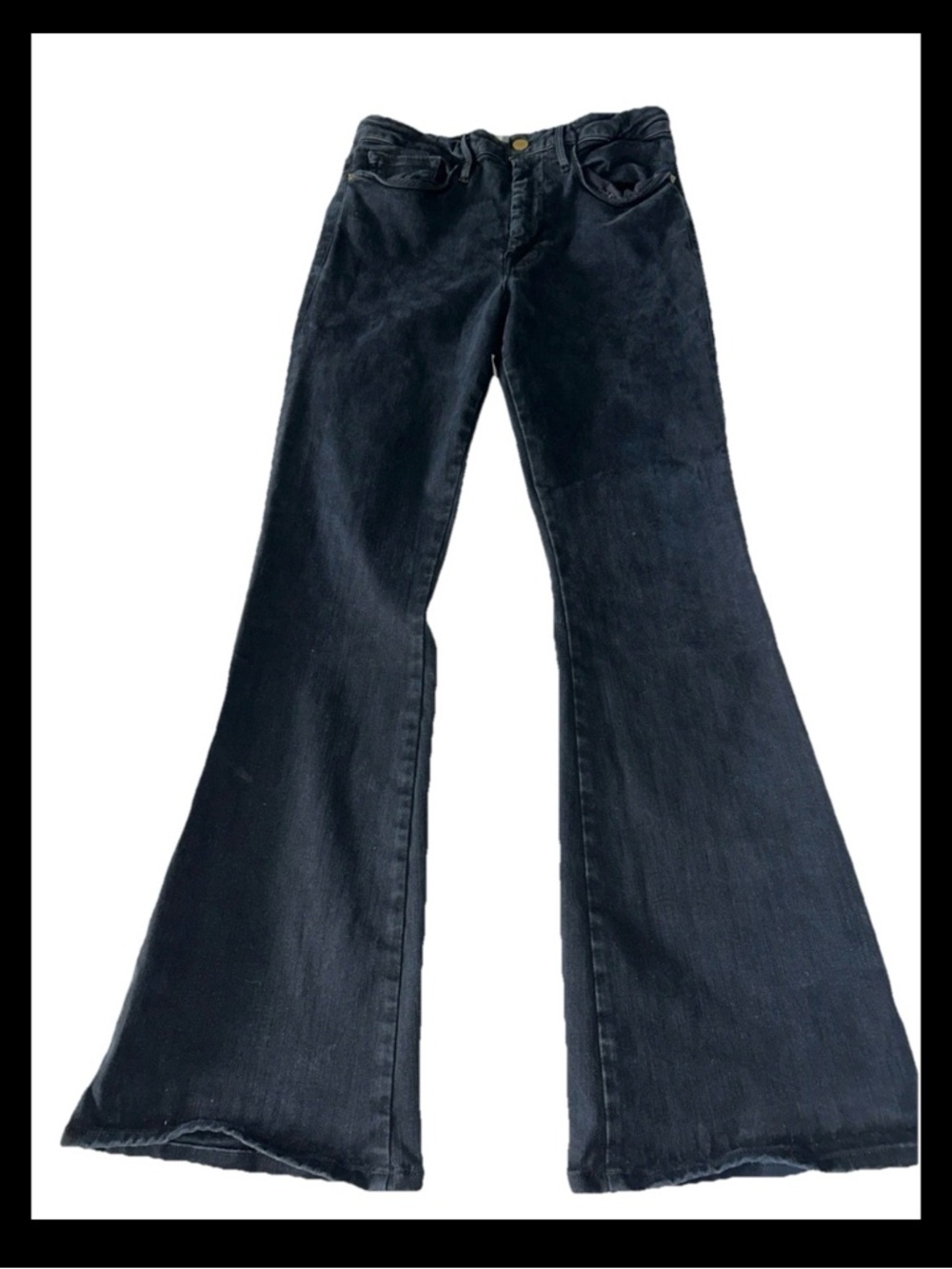 FRAME Larsen Le One Flare Black Stretch Jeans Women’s Size 2